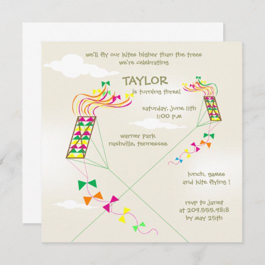 Höher oben - Drachengeburtstag invitations-4 Einladung (Vorne/Hinten)