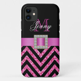 HOHER PINK ZICKZACK GLITZER MÄDCHEN Case-Mate iPhone HÜLLE