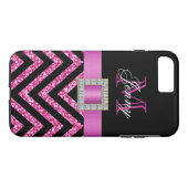 HOHER PINK ZICKZACK GLITZER MÄDCHEN Case-Mate iPhone HÜLLE (Rückseite (Horizontal))