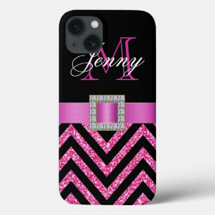HOHER PINK ZICKZACK GLITZER MÄDCHEN Case-Mate iPhone HÜLLE