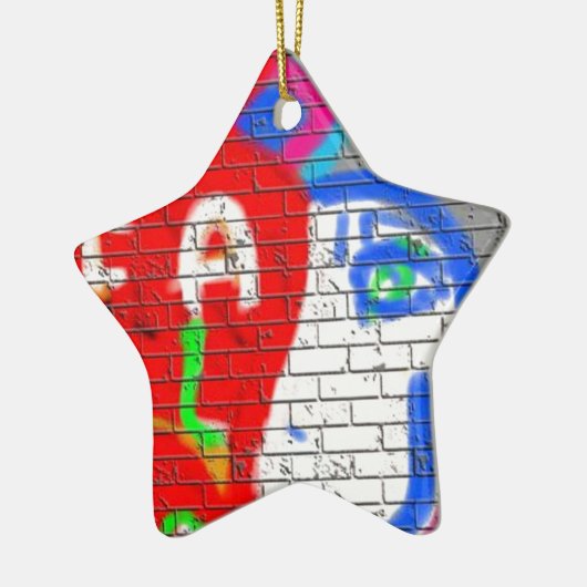 Hoher Priesterstar nie allein Graffiti Art Keramik Ornament (Links)