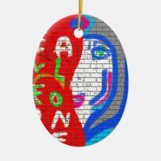 Hoher Priesterstar nie allein Graffiti Art Keramik Ornament (Vorne)