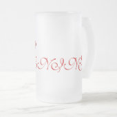 Hoher roter Hut-warnende GlasTasse Mattglas Bierglas (VorderseiteRechts)
