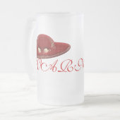 Hoher roter Hut-warnende GlasTasse Mattglas Bierglas (Vorderseite Links)