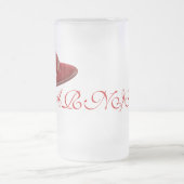 Hoher roter Hut-warnende GlasTasse Mattglas Bierglas (Mittel)