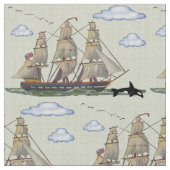 Hoher Schiffs-Meerblick Stoff (Nahaufnahme)