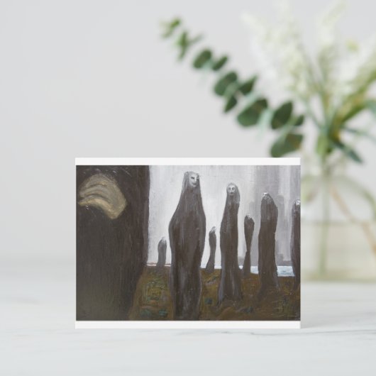 Hoher Soldat (Schwarzweißsurrealismus) Postkarte (Stehend Vorderseite)