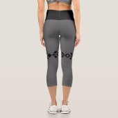 Hoher Taillgrau Capri Leggings (Rückseite)