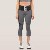 Hoher Taillgrau Capri Leggings (Vorderseite)