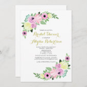 Hoher Tee-Brautparty-romantische mit Blumenkarte Einladung (Vorne/Hinten)