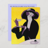 HOHER TEE-GEBURTSTAGS-PARTY EINLADUNG ~ EZ2 (Vorne/Hinten)