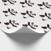 Hoher tretender Pandabärn-Cartoon Geschenkpapier (Ecke)