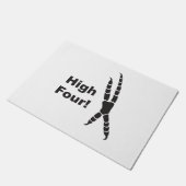 Hoher vier Papageien-Abdruck (Hoch fünf) Fußmatte (Schrägansicht)