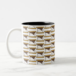 höher zweifarbige tasse