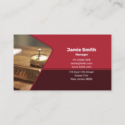 Höhere Gastfreundschaft mit unserem Classic Red Ho Visitenkarte (Rückseite)