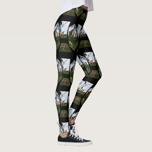 Höhere Kuh Dimensionen Kunst, schwarz Leggings (Rechts)