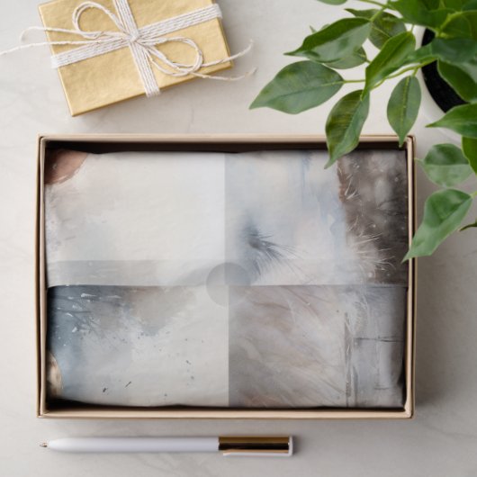 Höhere Kuh im Schneekollage 1 Dekoupage Papier (Geschenk)