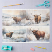 Höhere Kuh im Schneekollage 1 Dekoupage Papier (Basteln)