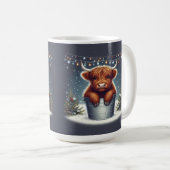 Höhere Kuh in Eimer mit farbenfrohen Lichtern Kaffeetasse (VorderseiteRechts)