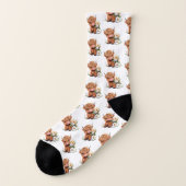 Höhere Kuh mit Blume Multiprint Socken (Links - Außen)