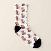 Höhere Kuh mit Blume Multiprint Socken (Rechts - Außen)