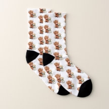 Höhere Kuh mit Blume Multiprint Socken