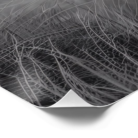 Höhere Kuh schwarz und weiß Decoupage Poster (Ecke)