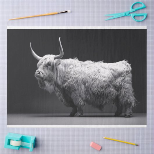 Höhere Kuh schwarz und weiß Decoupage Seidenpapier (Basteln)