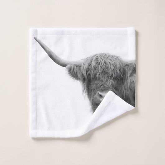 Höhere Kuh Schwarz & Weiß #4 Badhandtuch Set (Waschlappen)