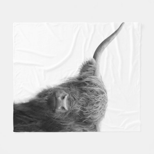 Höhere Kuh Schwarz & Weiß #4 Fleecedecke (Vorderseite (Horizontal))