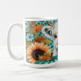 Höhere Kuh und farbenfrohe Pumpkins und Sonnenblum Kaffeetasse