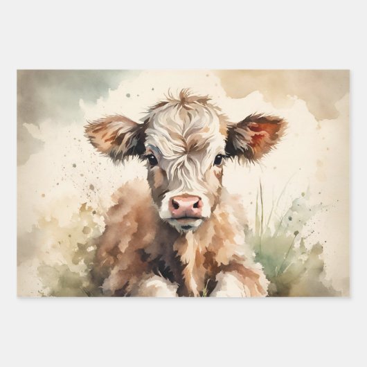 Höhere Kuh Vintage Decoupage Geschenkpapier Set (Vorderseite 3)