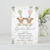 Höhere Kuhballons - Genderoffenbarung Einladung (Stehend Vorderseite)