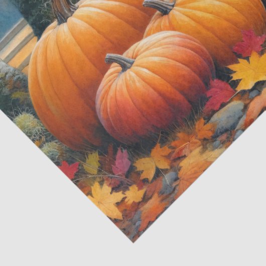 Höhere Kuhfallen Pumpkins Wasserfarbe Decoupage Seidenpapier (Detail)