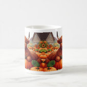 Höhere Kuhkalben, die sich zwischen Kürbiskins zur Kaffeetasse (Mittel)