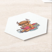 Höhere Rinderkühe lesen Bücher trinken Kaffeeklass Untersetzer (angewinkelt)