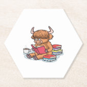 Höhere Rinderkühe lesen Bücher trinken Kaffeeklass Untersetzer (Vorderseite)