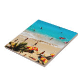 Höhere Sicht auf den Strand von Waikiki, Honolulu Fliese (Seite)