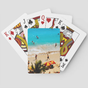 Höhere Sicht auf den Strand von Waikiki, Honolulu Spielkarten