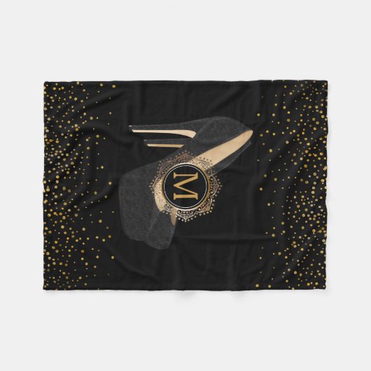 Hohes Heels-Schwarzes des Fleecedecke (Vorderseite (Horizontal))