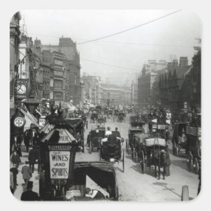 Hohes Holborn, London, c.1890 Quadratischer Aufkleber