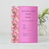 HOHES PINK FLORAL JEDEN ANLASS PARTY EINLADUNG (Stehend Vorderseite)