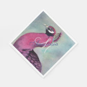HOHES PINK PEACOCK MONOGRAM PARTY SERVIETTE (Ecke)