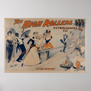 Hohes RollersBowling Party-Theater-Plakat Poster