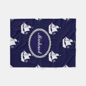 Hohes Schiffs-nautischpersonalisiertes Fleecedecke (Vorderseite (Horizontal))