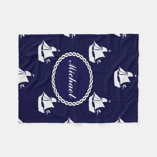 Hohes Schiffs-nautischpersonalisiertes Fleecedecke (Vorderseite (Horizontal))