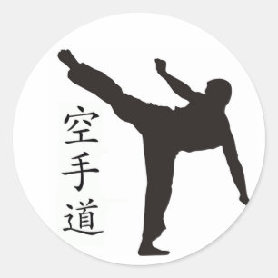 Hohes Tritt-/Karate-Kanji Runder Aufkleber