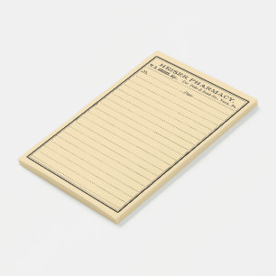 Hohes Vintage-Apothekenetikett Post-it Klebezettel
