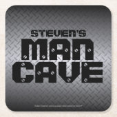 Höhle aus personalisiertem Stahl Rechteckiger Pappuntersetzer (Vorderseite)