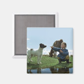 Höhle des gelben Hundes Magnet (Vorderseite/Rückseite)